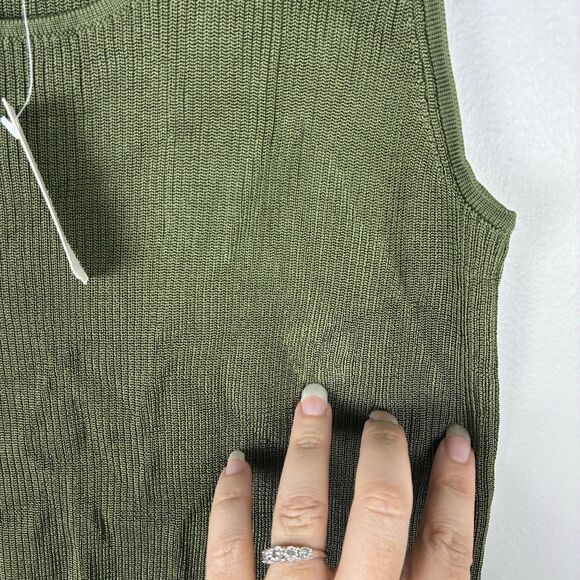 Madewell Scoop Neck Sweater Tank in Worn Olive Size Large NEW w Defect - Picture 7 of 9